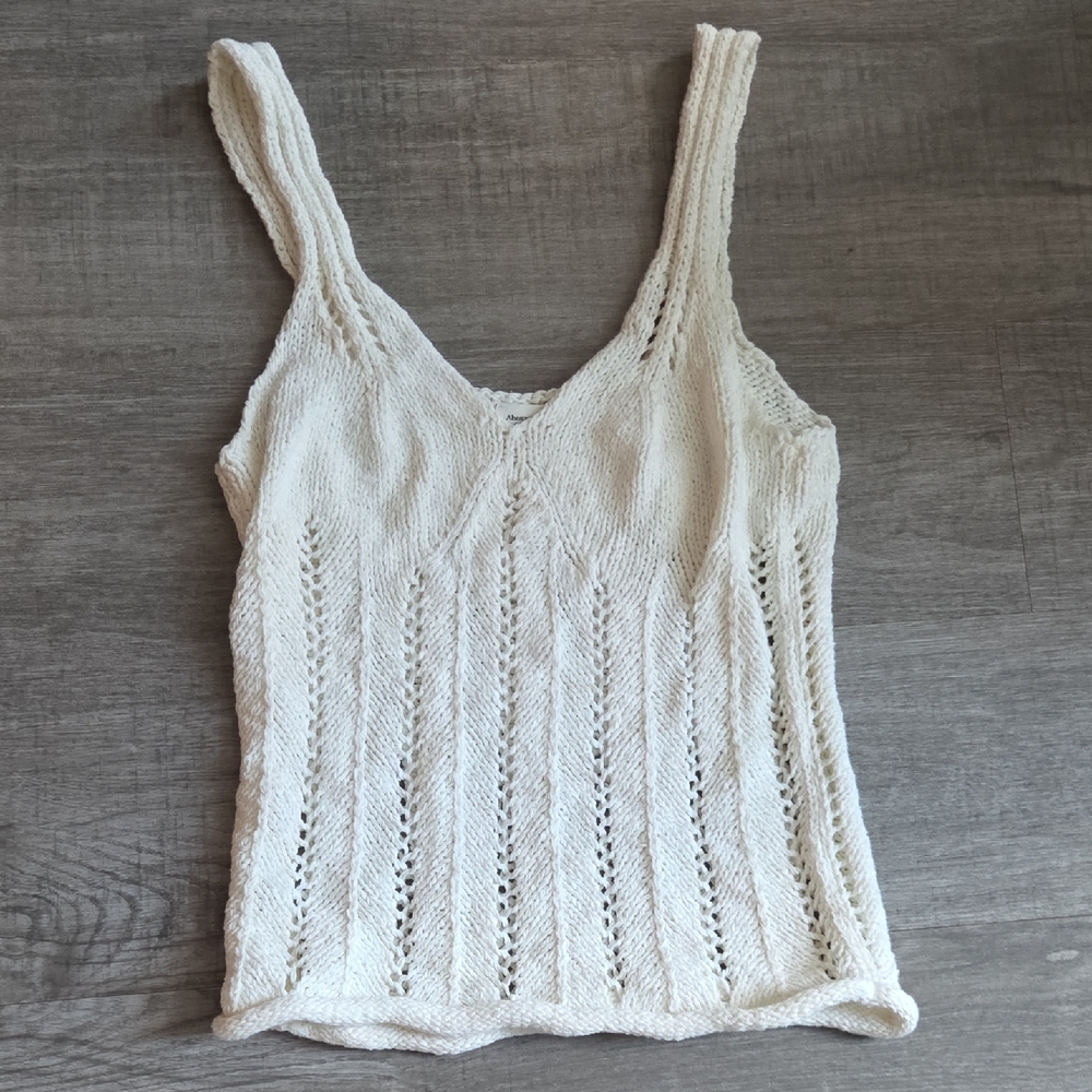 Abercrombie & Fitch Cream Knit Tank Top